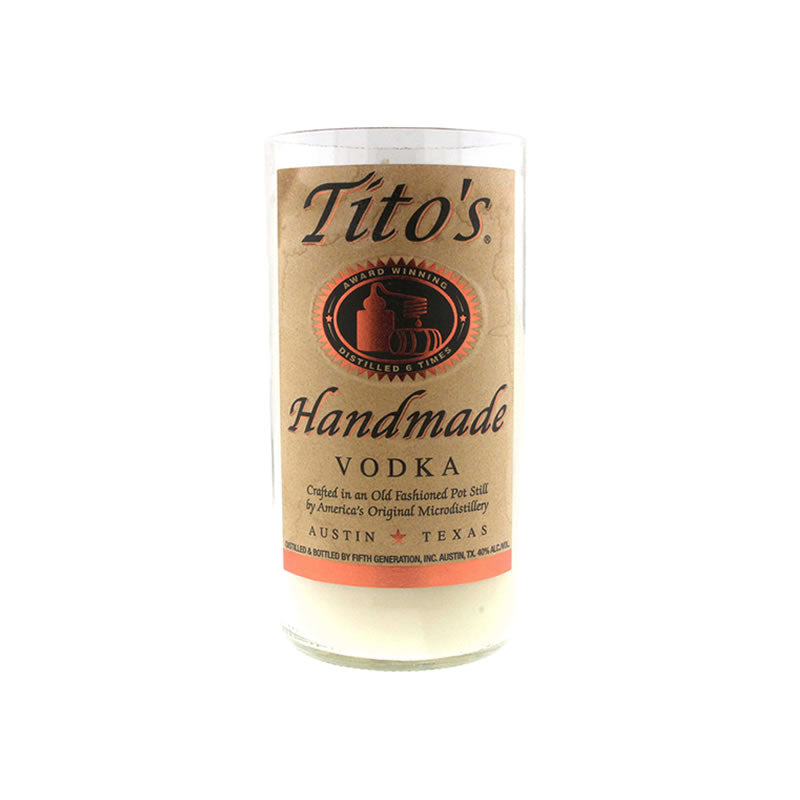 Tito's Upcycled Liquor Bottle Candle