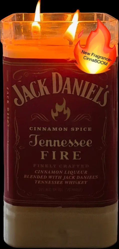 Jack Daniel’s Tennessee Fire Upcycled Bottle Candle