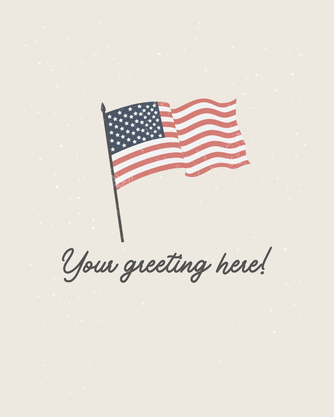 American flag on a beige background with space for text.