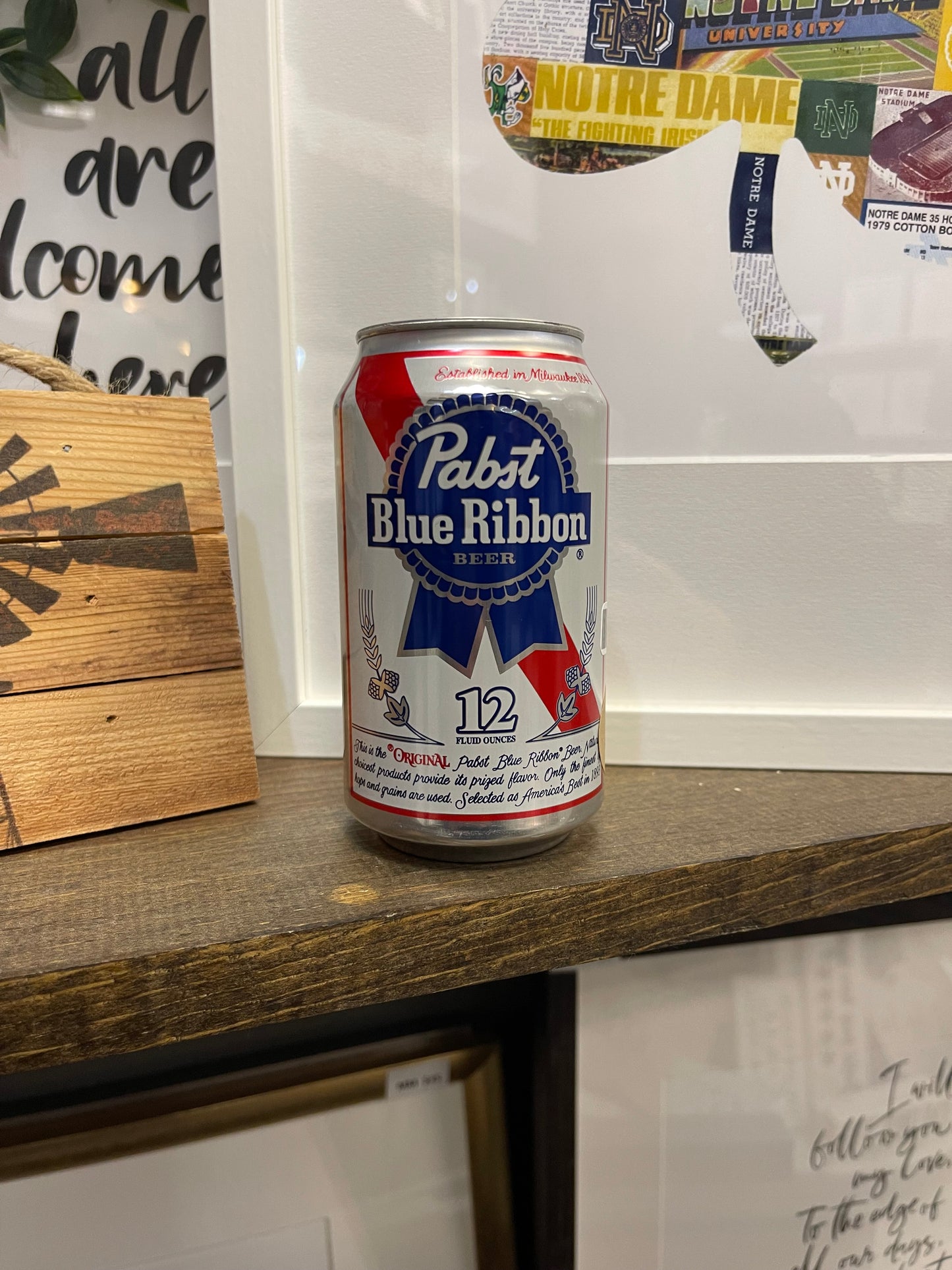 Pabst Blue Ribbon PBR Can Candle