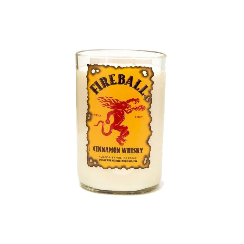 Fireball Cinnamon Whisky Upcycled Liquor Bottle Candle