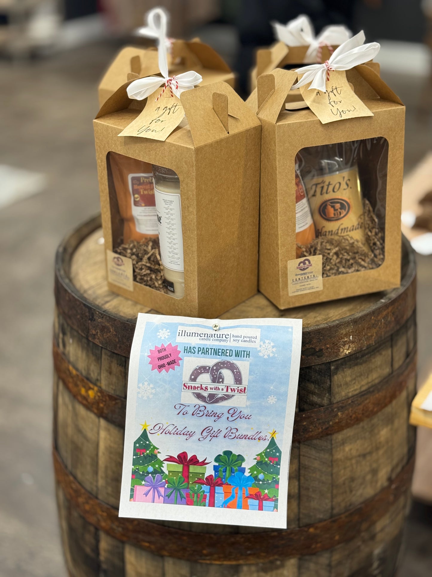 Snacks & Spirts: Various Liquor Bottles Poured with Applie Pie Fragrance, paired with Snacks with a Twist, Autumn Harvest Pretzels